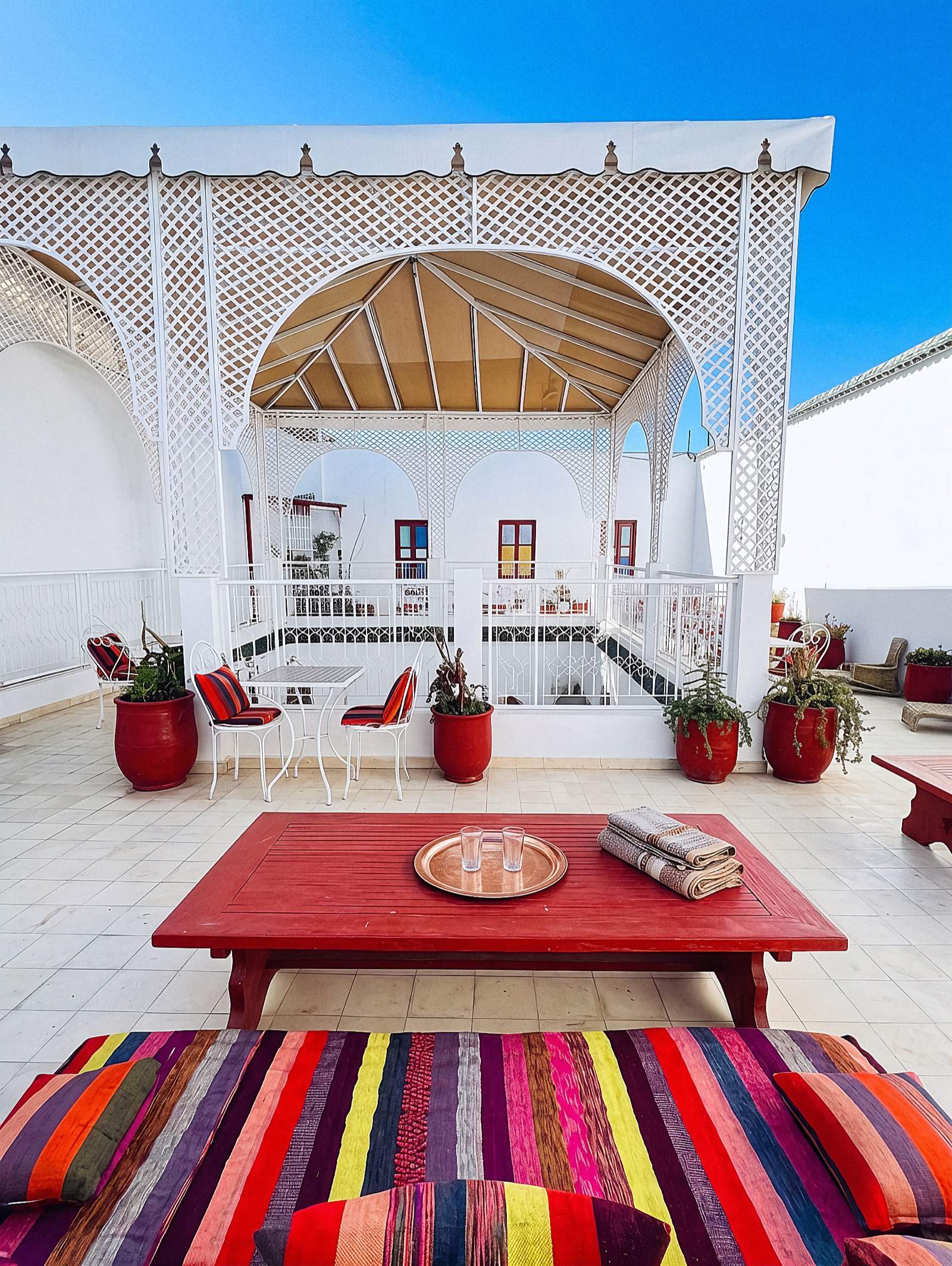 Rooftop terrace with gazebo